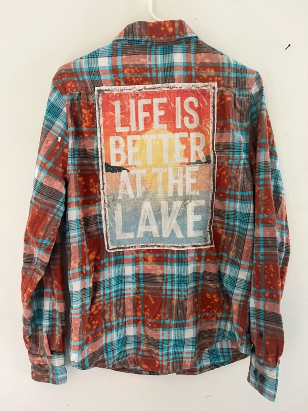 Angry Minnow clothing Plaid Flannel Shirt with 'Life Is Better at the Lake'